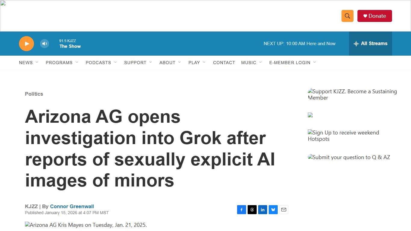 Arizona AG opens investigation into Grok after reports of sexually explicit AI images of minors